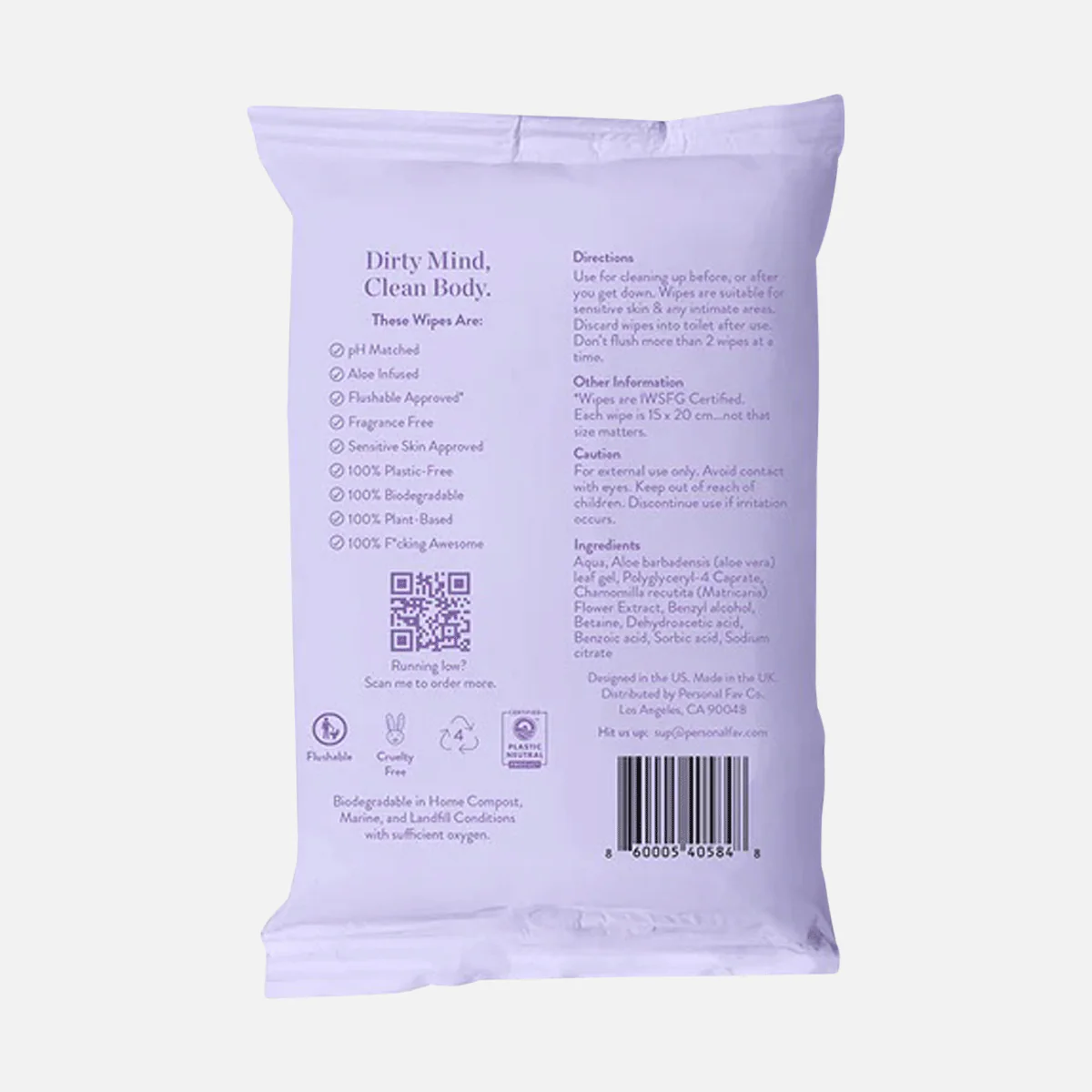 Personal Fav Play Flushable Intimate Wipes 10 - Pack - Image 2